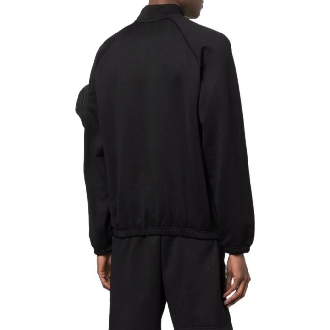 Off-White Herre FW22 Ensfarget Logo Webbing Glidelåsjakke Svart
