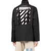 Off-White Herre FW22 Ensfarget Lomme Glidelås Bak Trykk Svart Jakke