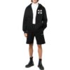 Off-White Herre FW22 Ensfarget med logo-trykk, elastisk linning, sportsshorts, standardversjon, svart