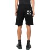 Off-White Herre FW22 Ensfarget med logo-trykk, elastisk linning, sportsshorts, standardversjon, svart