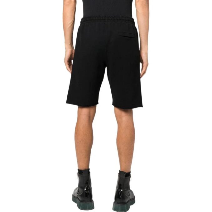 Off-White Herre FW22 ensfarget med logotrykk, rette sportsshorts, vanlig versjon, svart