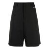 Off-White Herre FW22 Ensfarget mønstertrykk, rette Shorts, svart
