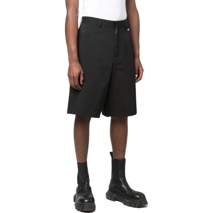 Off-White Herre FW22 Ensfarget mønstertrykk, rette Shorts, svart