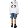 Off-White Herre FW22 Ensfarget Pilemønster Logo-trykk Rund hals Hvit