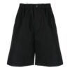 Off-White Herre FW22 Ensfarget Rett Casual Shorts Løs Passform Svart