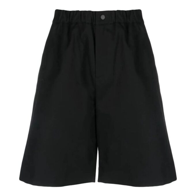 Off-White Herre FW22 Ensfarget Rett Casual Shorts Løs Passform Svart