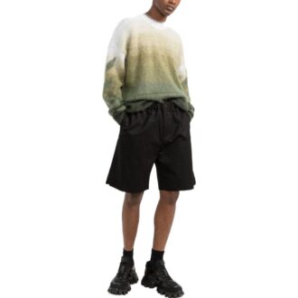 Off-White Herre FW22 Ensfarget Rett Casual Shorts Løs Passform Svart