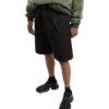 Off-White Herre FW22 Ensfarget Rett Casual Shorts Løs Passform Svart