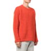 Off-White Herre FW22 Ensfarget Rundhalset Logo-brodert Langermet Ullgenser Løs Passform Oransje