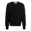 Off-White Herre FW22 Ensfarget Rundhalset Pullover Strikket Ullgenser Løs Passform Svart