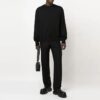 Off-White Herre FW22 Ensfarget Rundhalset Pullover Strikket Ullgenser Løs Passform Svart