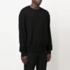 Off-White Herre FW22 Ensfarget Rundhalset Pullover Strikket Ullgenser Løs Passform Svart