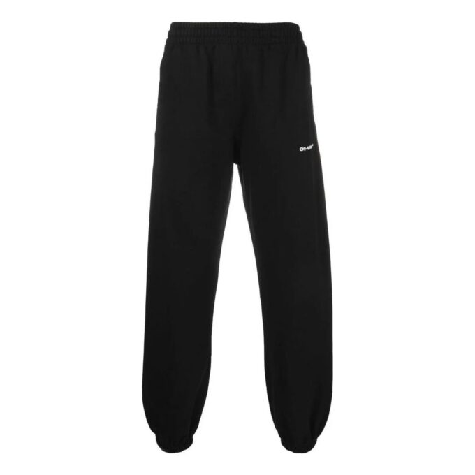 Off-White Herre FW22 Ensfarget sportsbukser/joggebukse, svart