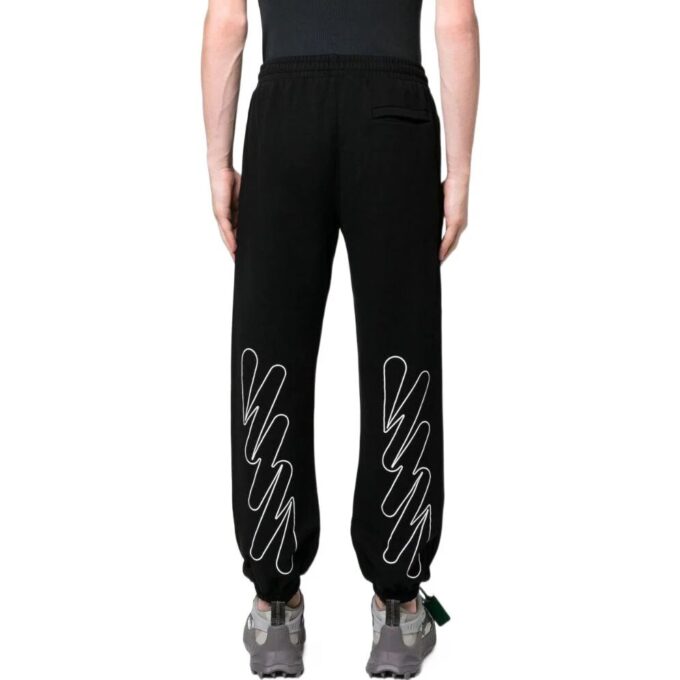 Off-White Herre FW22 Ensfarget sportsbukser/joggebukse, svart