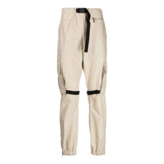 Off-White Herre FW22 Ensfarget Stor Lomme Snøring Casual Bukser/Lange Bukser Versjon Beige