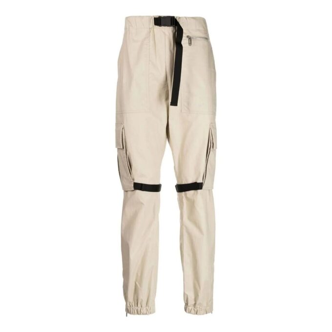 Off-White Herre FW22 Ensfarget Stor Lomme Snøring Casual Bukser/Lange Bukser Versjon Beige