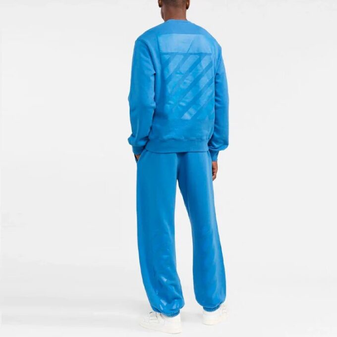 Off-White Herre FW22 Ensfarget Stripe Bundle Feet Casual Langbukser/Bukser Blå