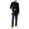Off-White Herre FW22 Ensfarget Stripe Mønster Langermet Ullgenser Versjon Svart