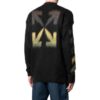 Off-White Herre FW22 Ensfarget Stripe Mønster Langermet Ullgenser Versjon Svart