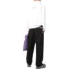 Off-White Herre FW22 Ensfarget Stripe-trykk Rett Casual Bukser/Løse Bukser Svart