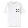 Off-White Herre FW22 ensfarget T-skjorte med Diagonal Arrow-trykk, rund hals og korte shorts