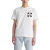 Off-White Herre FW22 ensfarget T-skjorte med Diagonal Arrow-trykk, rund hals og korte shorts