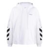 Off-White Herre FW22 Ensfarget trykk med hette og lange ermer, hvit