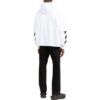 Off-White Herre FW22 Ensfarget trykk med hette og lange ermer, hvit