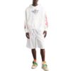 Off-White Herre FW22 Graffiti Løs hettegenser med lange ermer Hvit