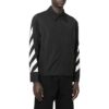 Off-White Herre FW22 Jakke med glidelås, revers og striper på ermene, svart