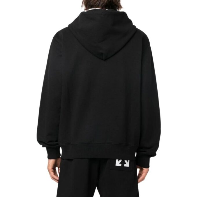 Off-White Herre FW22 Jakke med hette og pil-logo-trykk, svart