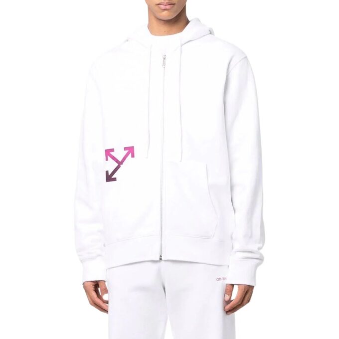 Off-White Herre FW22 Jakke med logo på ryggen, lange ermer, løs passform, hvit