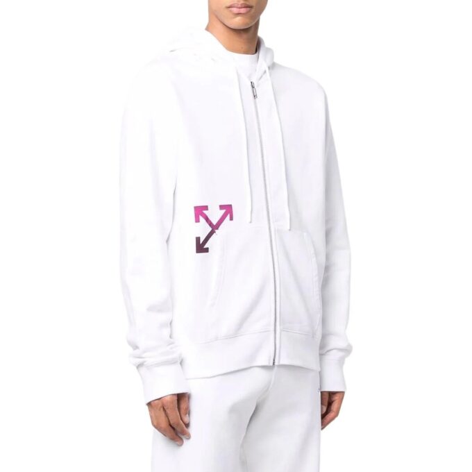 Off-White Herre FW22 Jakke med logo på ryggen, lange ermer, løs passform, hvit