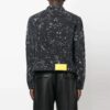 Off-White Herre FW22 Jakke med malingssprut-effekt, enkeltspent, Denim, svart