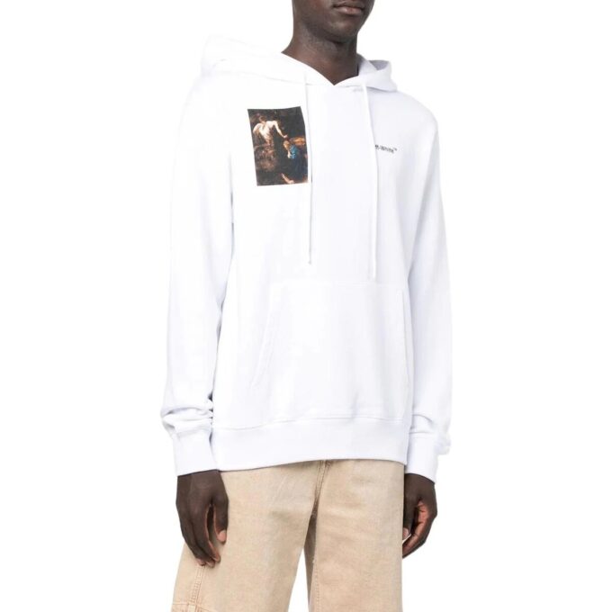 Off-White Herre FW22 Karaktermønstertrykk Løs Passform Hvit