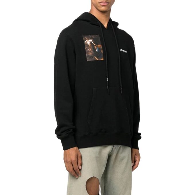 Off-White Herre FW22 Karaktertrykk Hette Langermet Løs Passform Svart