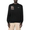 Off-White Herre FW22 Karaktertrykk Rundhals Langermet Løs Passform Svart