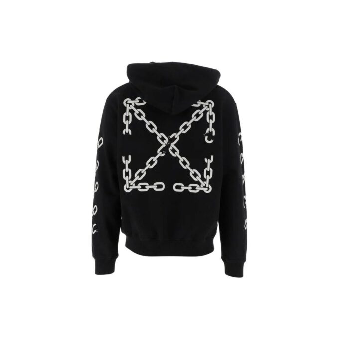 Off-White Herre FW22 Kjede-logo-trykk Glidelås Løs passform Høst Svart