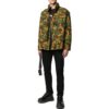 Off-White Herre FW22 Klassisk jakke med militært kamuflasjemønster, grønn