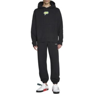 Off-White Herre FW22 Langermet hettegenser med logo på ryggen, vanlig versjon, svart