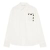 Off-White Herre FW22 Langermet hvit skjorte med lommer og Diagonal striper