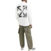 Off-White Herre FW22 Langermet skjorte med pilmønster, hvit