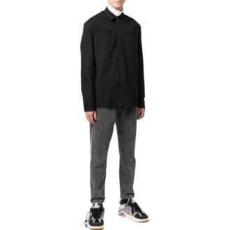 Off-White Herre FW22 Logo-brodert langermet jakke Svart