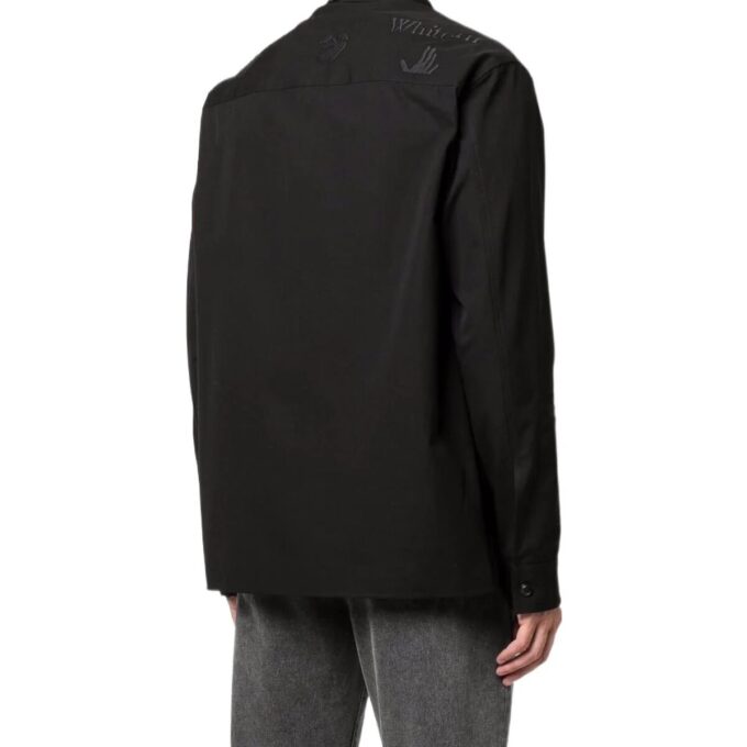 Off-White Herre FW22 Logo-brodert langermet jakke Svart