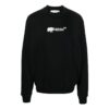 Off-White Herre FW22 Logo-brodert Rundhalset Langermet Svart