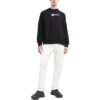 Off-White Herre FW22 Logo-brodert Rundhalset Langermet Svart