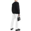 Off-White Herre FW22 Logo-brodert Rundhalset Langermet Svart