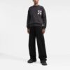 Off-White Herre FW22 Logo Intarsia-strikket rundhalset genser i ull, løs passform, svart
