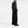 Off-White Herre FW22 Logo Intarsia-strikket rundhalset genser i ull, løs passform, svart