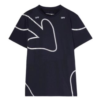 Off-White Herre FW22 Logo med pilemønster, kort ermet, slim fit, svart T-skjorte